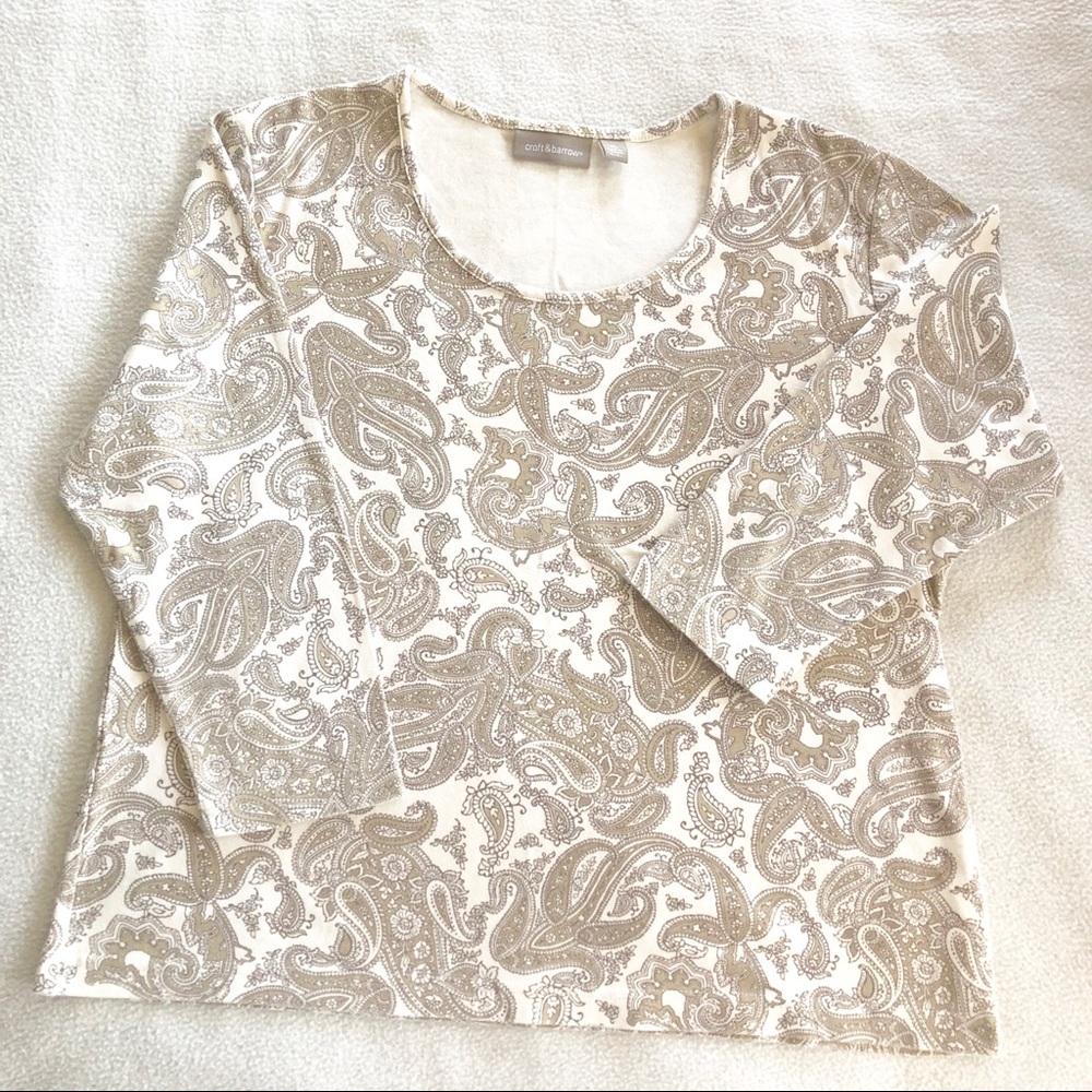 Paisley Long-Sleeve Scoop Neck Shirt